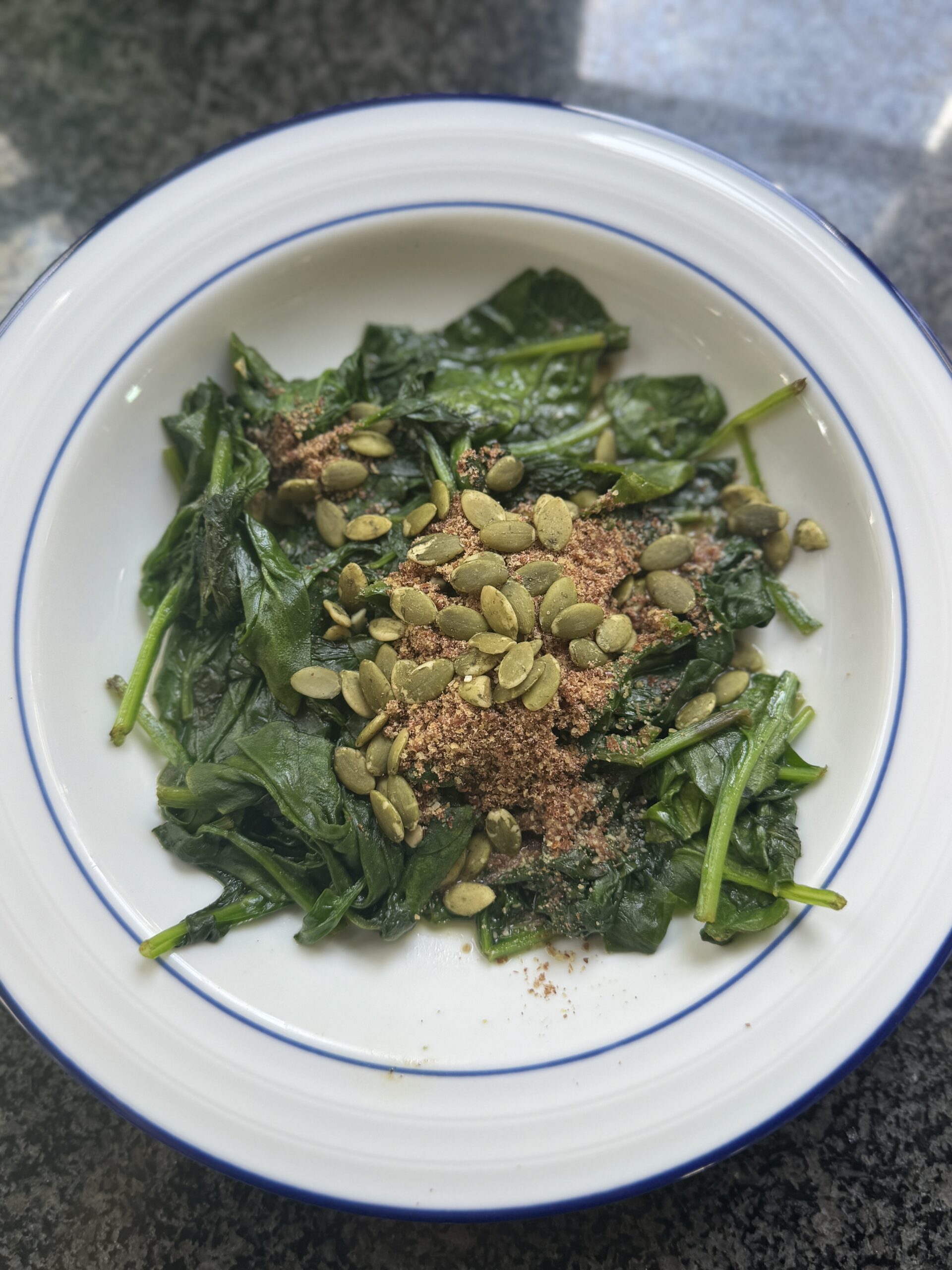 Sautéed Spinach with Pumpkin Seeds & Flax | Pigs Are Smart